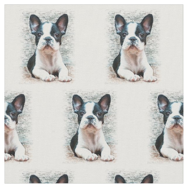 Fransk Bulldog hund Anpassningsbar Fabric Tyg (Närbild)