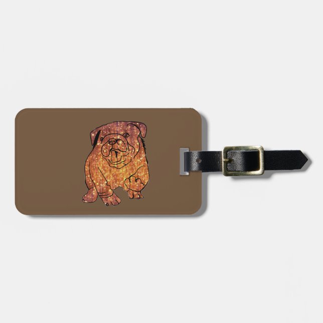 Fransk Bulldog , Hund Anpassningsbar Luggage Tag-n Bagagebricka (Horisontell Framsida)