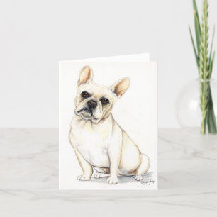 Fransk Bulldog Hund Art Note Card Kort