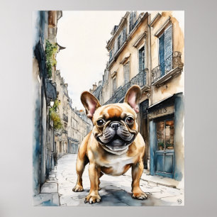 Fransk Bulldog - Hund Art-utskrift Poster