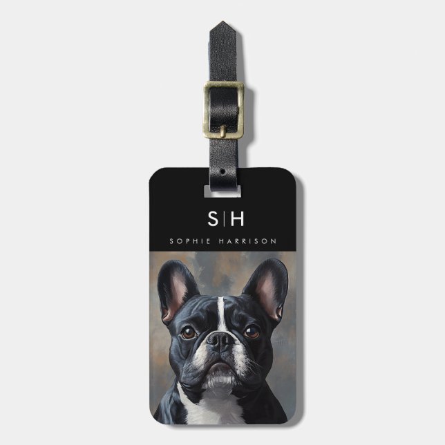 Fransk Bulldog Hund Bagagebrickor (Vertikal Framsida)