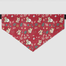 Fransk Bulldog Hund Bandana Jul Kawaii