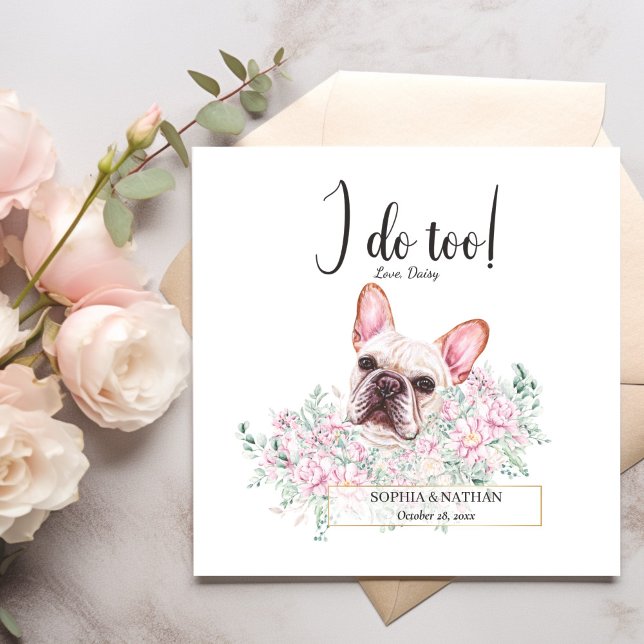 Fransk Bulldog Hund Cocktail Napkins Pappersservett (Skapare uppladdad)