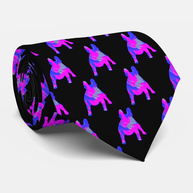 Fransk Bulldog Hund Cute Rosa Blue Silhouette Blac Slips (Rullad)