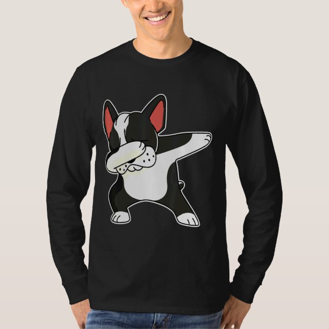 Fransk Bulldog Hund Dab Dance T Shirt (Framsida)