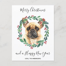 Fransk Bulldog Hund Elegant God jul Helg Vykort