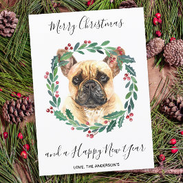 Fransk Bulldog Hund Elegant God jul Julkort