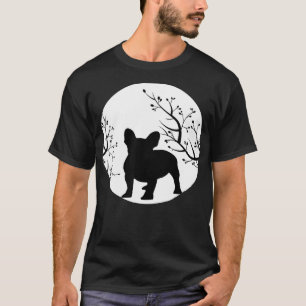 Fransk Bulldog Hund Full Moon Howl Funny Frenchie  T Shirt