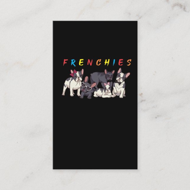 Fransk Bulldog Hund Hair Bow and Sunglass Visitkort (Framsida)