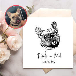 Fransk Bulldog Hund Hand Teckning Personlig Pappersservett