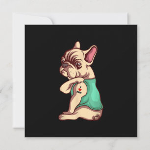 Fransk Bulldog Hund I Kärlek Mamma Tattoo Älskare  Julkort