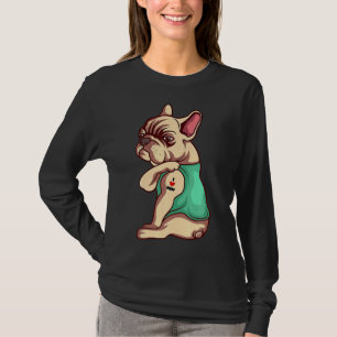 Fransk Bulldog Hund I Kärlek Mamma Tattoo T Shirt