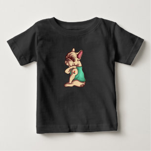 fransk bulldog hund i tatueringen älskare i kärlek t shirt