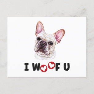 Fransk Bulldog Hund I Woof You Inbjudan Vykort