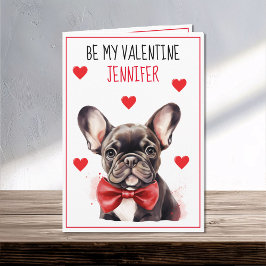 Fransk Bulldog Hund I Woof You Valentine Kort