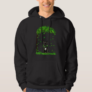 Fransk Bulldog Hund Irish Grönt Shamrock C St Patr Hoodie