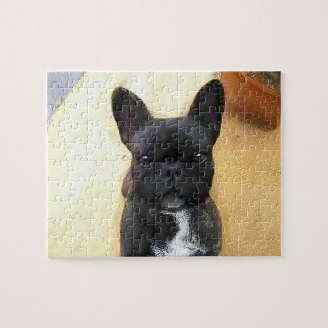 Fransk Bulldog Hund Jigszawa puzzle Pussel (Horisontell)