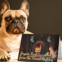 Fransk Bulldog Hund Jul Högtid Korthund Julkort