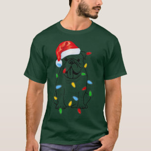 Fransk Bulldog Hund jul Ljus jul Hund T Shirt