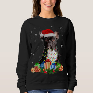 Fransk Bulldog Hund jul Ljus Santa Puppy Do T Shirt