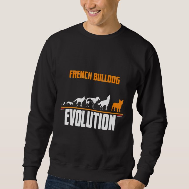 Fransk Bulldog-Hund Lång Ärmad Tröja (Framsida)