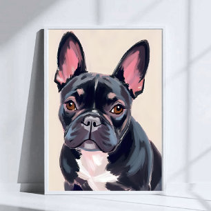 Fransk Bulldog Hund Målning Poster