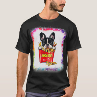 Fransk Bulldog Hund Mamma Boy Girl Tie Dye Bleach T Shirt
