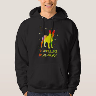 Fransk Bulldog Hund Mamma Mor Tie Dye Färgglad Bul Hoodie