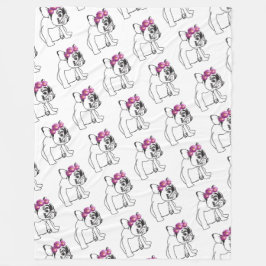 Fransk Bulldog Hund Mönster Fleece Blanket