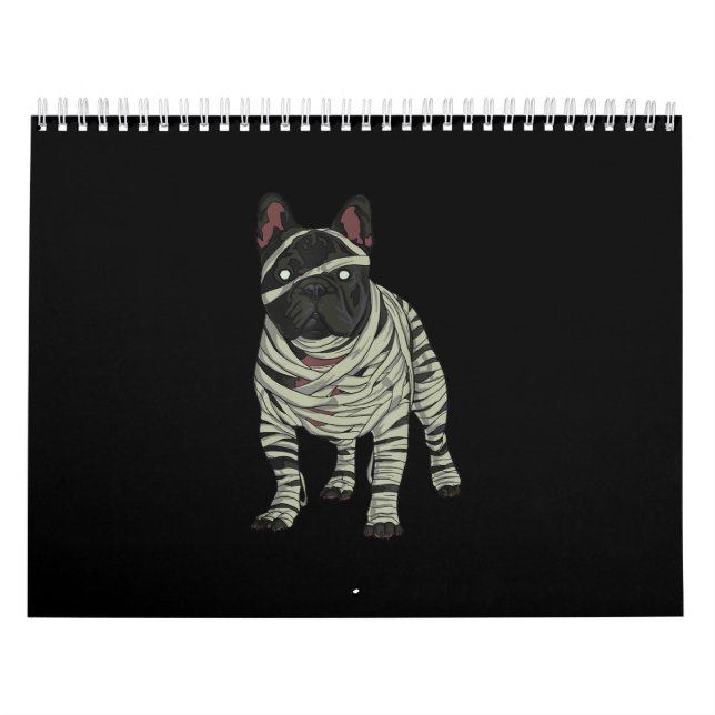Fransk Bulldog Hund Mummy Halloween Gift Kalender (Omslag)