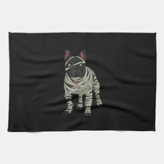 Fransk Bulldog Hund Mummy Halloween Gift Kökshandduk