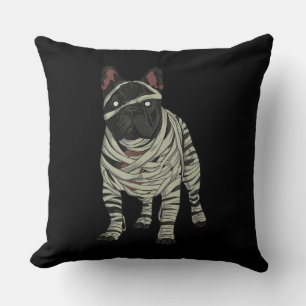 Fransk Bulldog Hund Mummy Halloween Gift Kudde