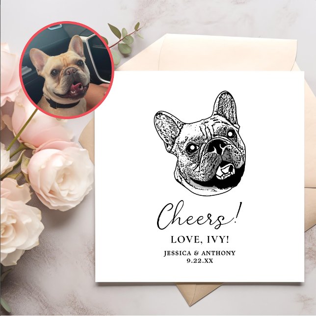 Fransk Bulldog Hund Personlig Cheers Pappersservett (Skapare uppladdad)
