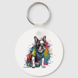 Fransk Bulldog Hund Pug for a Hundägare Frenchie Nyckelring