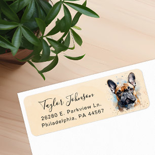 Fransk Bulldog Hund Returadressetikett Returadress Etikett