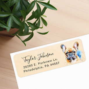 Fransk Bulldog Hund Returadressetikett Returadress Etikett