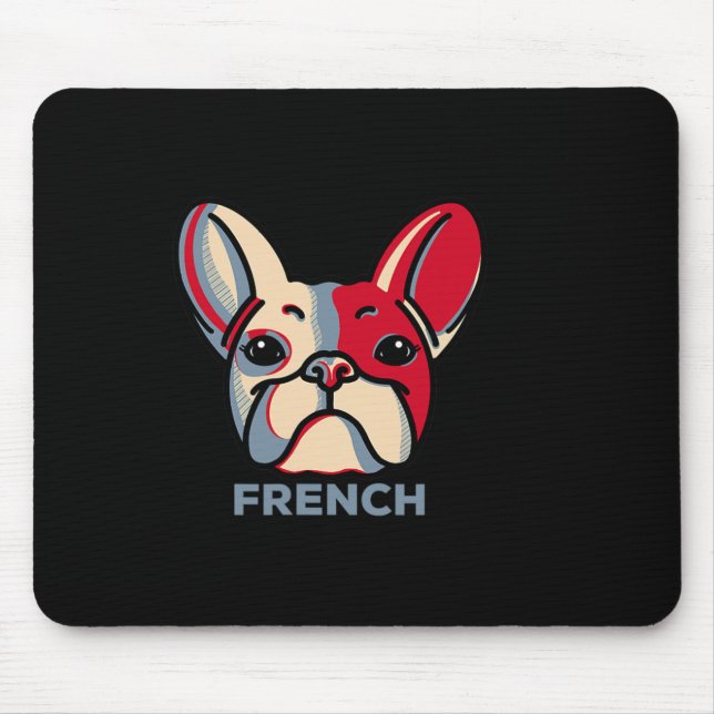 Fransk Bulldog-Hund Roligt 1 Musmatta (Framsidan)