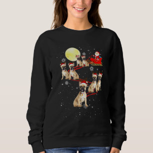 Fransk Bulldog Hund Santa Sleigh Reindeer jul T Shirt