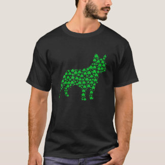 Fransk Bulldog Hund Shamrock St.Patrick's Day Pupp T Shirt