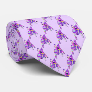 Fransk Bulldog Hund Silhouette Lila Lt Neck Tie Slips