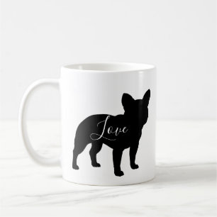 Fransk Bulldog Hund Silhouettes Kärlek Anpassning Kaffemugg