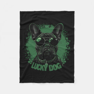 Fransk Bulldog Hund - St. Patrick's Day Saint Padd Fleecefilt