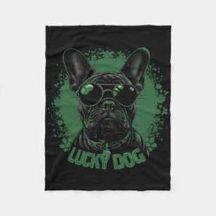 Fransk Bulldog Hund - St. Patrick's Day Saint Padd Fleecefilt