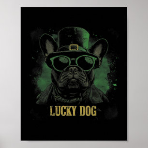 Fransk Bulldog Hund - St. Patrick's Day Saint Padd Poster