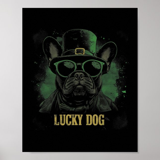 Fransk Bulldog Hund - St. Patrick's Day Saint Padd Poster (Framsidan)