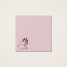 Fransk Bulldog Hund Sweet Art Standard Notes Fyrkantigt Visitkort