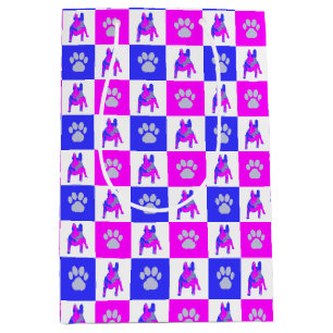 Fransk Bulldog Hund & Tass Shock rosa & Blue