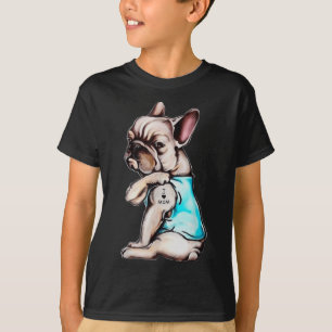 Fransk Bulldog Hund Tattoo I Kärlek Mamma Mors dag T Shirt