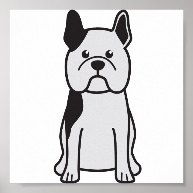Fransk Bulldog Hund Tecknad Poster (Framsidan)