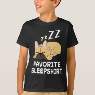 Fransk Bulldog Hundar Nap Sleeping Pajama Nigh T Shirt